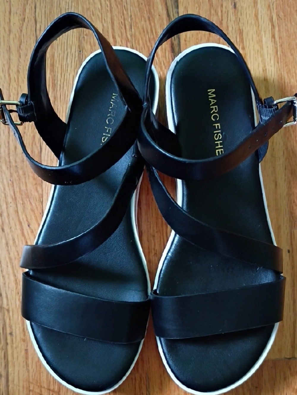 Marc Fisher Black Strappy Slingback Sandals Women's Size 7